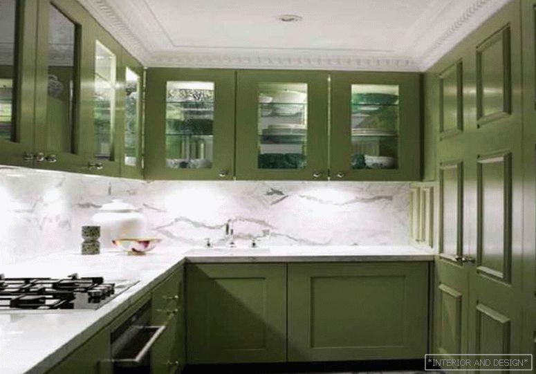 Снимка на кухнята в цвят маслини 2