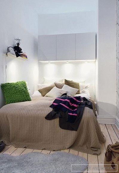 Дизайнът на малка спалня без прозорци 3