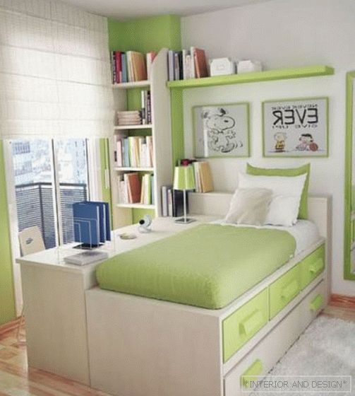 Спалня в зелени нюанси