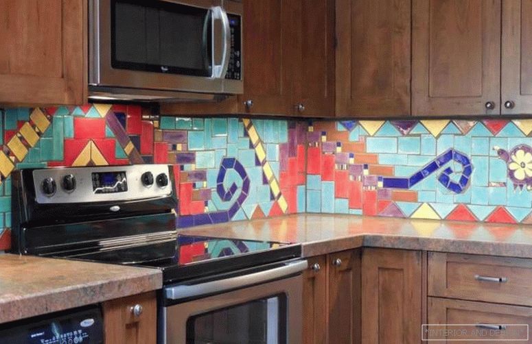 мозайка на кухне из кафеля 1