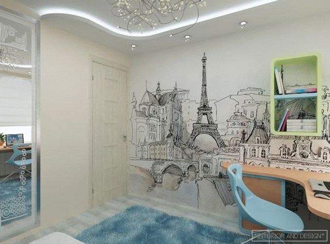 Снимка на стая за тийнейджърка в стиле Париж