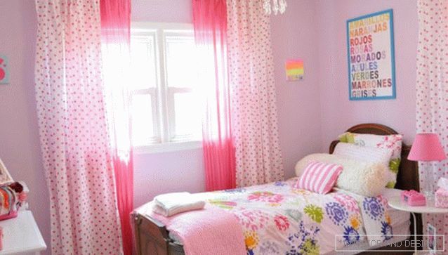 Розов дизайн на спалнята за момичета