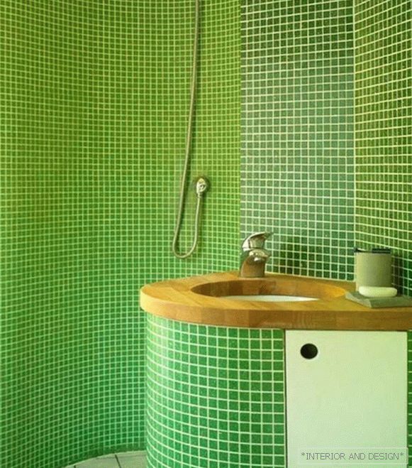 Плочки зелени във вътрешността на банята - 2