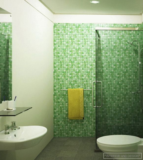 Плочки зелени във вътрешността на банята - 5
