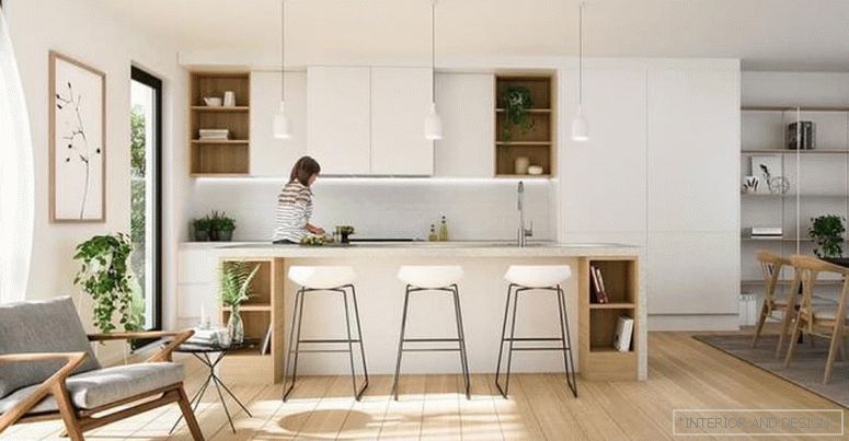 Завеси за кухнята в стила на минимализма 2