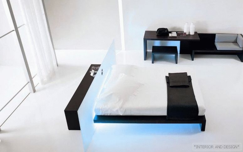 Завеси за спалнята в стила на високите технологии 3