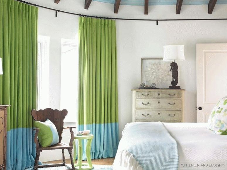 Зелени завеси за спалнята 3