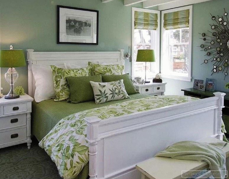 Зелени завеси за спалнята 5
