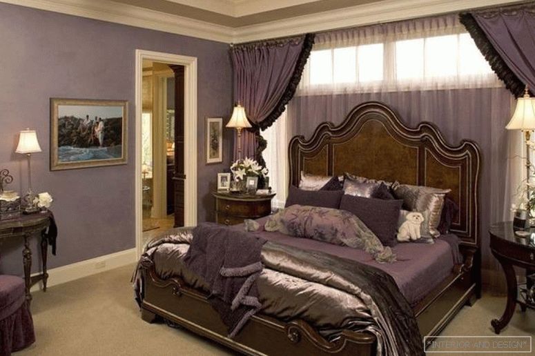 Пурпурни завеси за спалнята 1