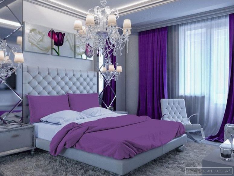 Пурпурни завеси за спалнята 6